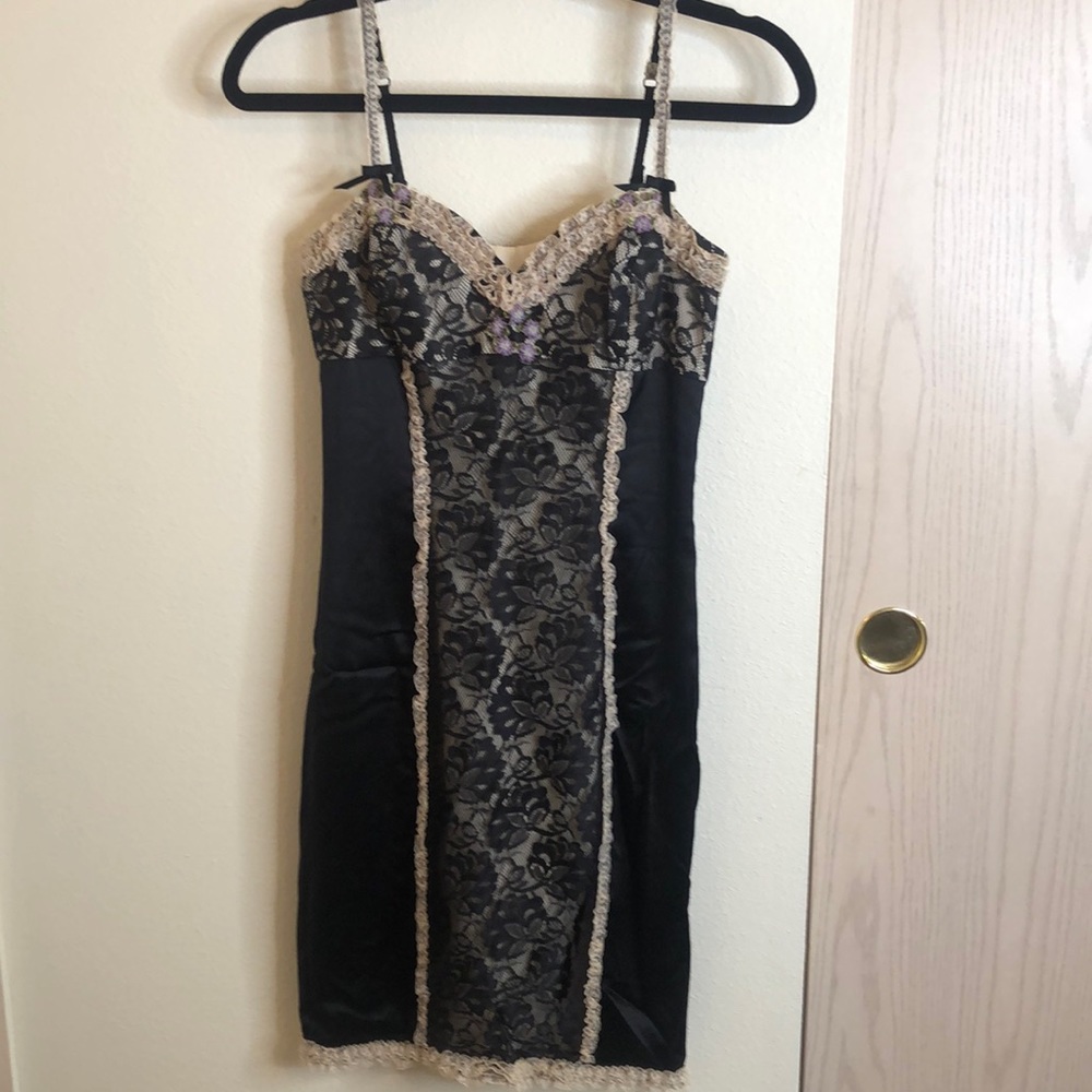 Betsey Johnson Satin Lingerie Mini Dress Size 0